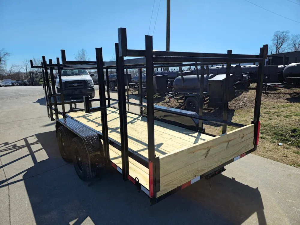 6.4×16 Straight Deck Tandem Utility Trailer 4.5ft Ladder Racks — view 8