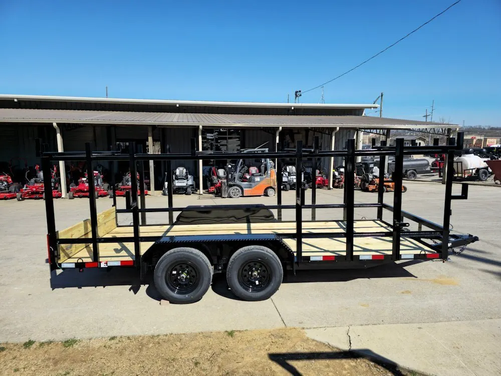 6.4×16 Straight Deck Tandem Utility Trailer 4.5ft Ladder Racks — view 11