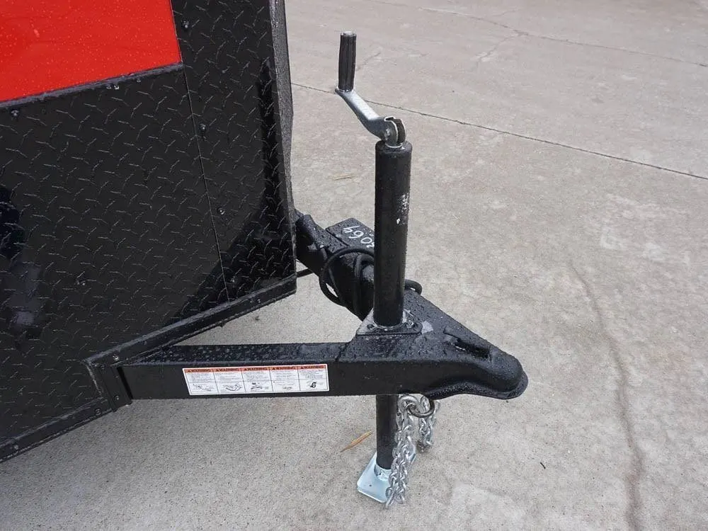 7×12 Enclosed Trailer Red V-Nose Blackout Package 3,500lb Axle Storage — view 9
