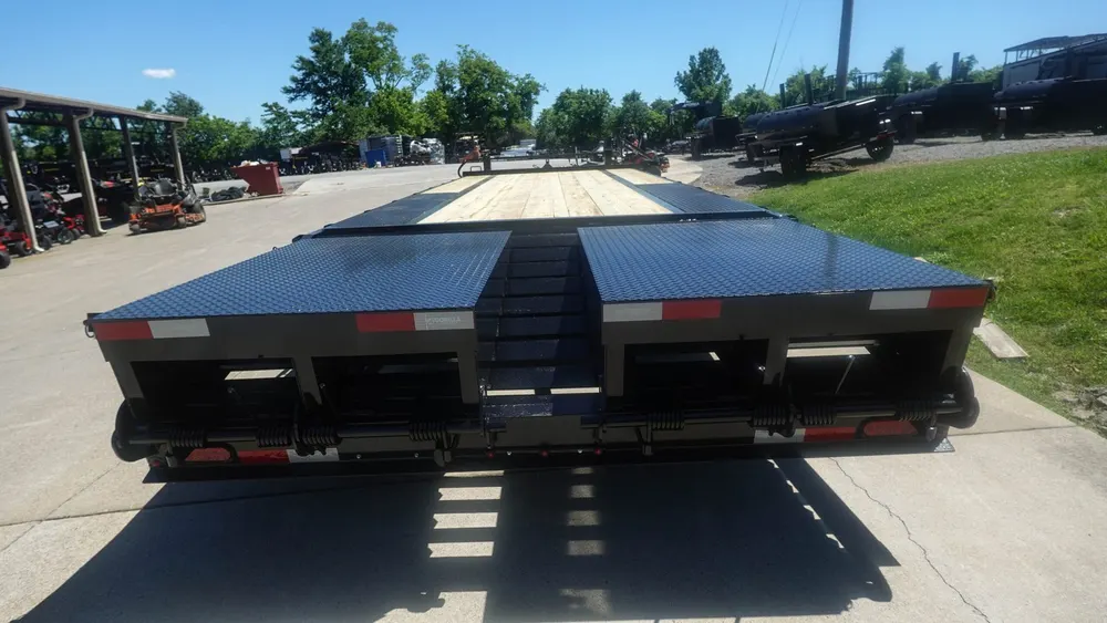 8.5×25 IBeam Deckover Dovetail Trailer (2) 10K Axles King Kong Ramps — view 7
