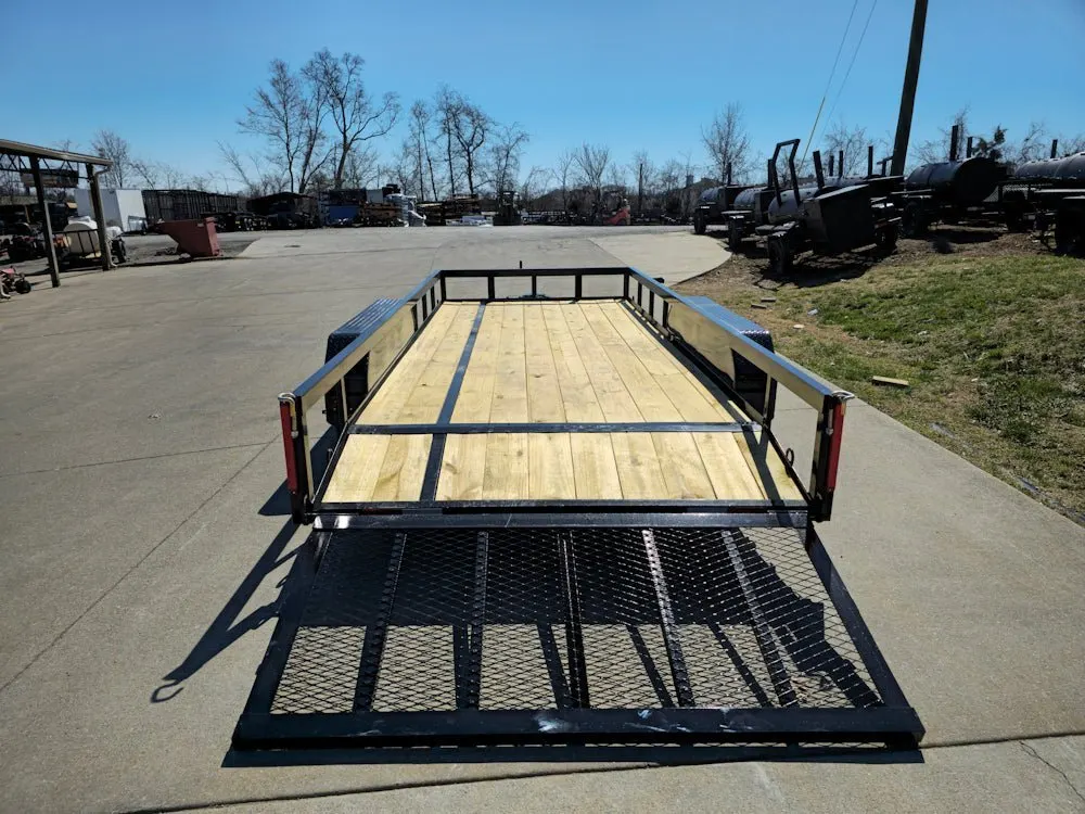 6’4″ x 16 Utility Trailer Double Axle Dovetail With Gate Powder Coated (2) 3500lb Axles — view 8