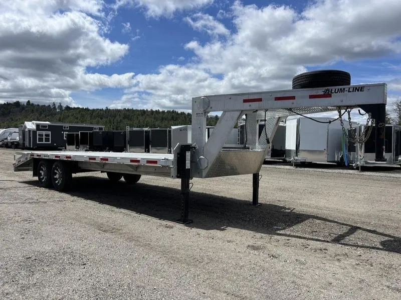 2024 Alum Line Trailers 8.5×24 13K Aluminum Gooseneck w/Flip-Over Ramps — view 8