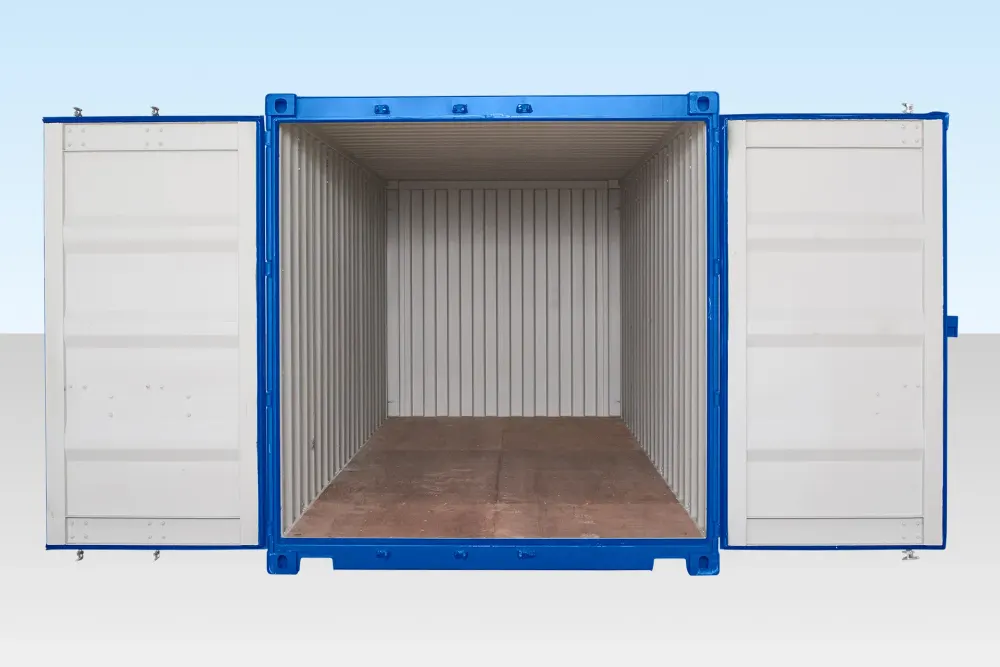 20-Fuß-Selfstorage-Container mit Bambusboden, blau (RAL 5010)