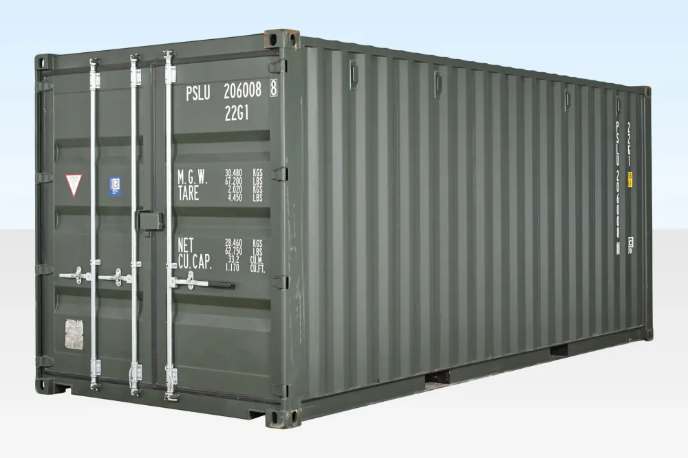 20-Fuß-Seecontainer, dunkelgrün (RAL 6007)