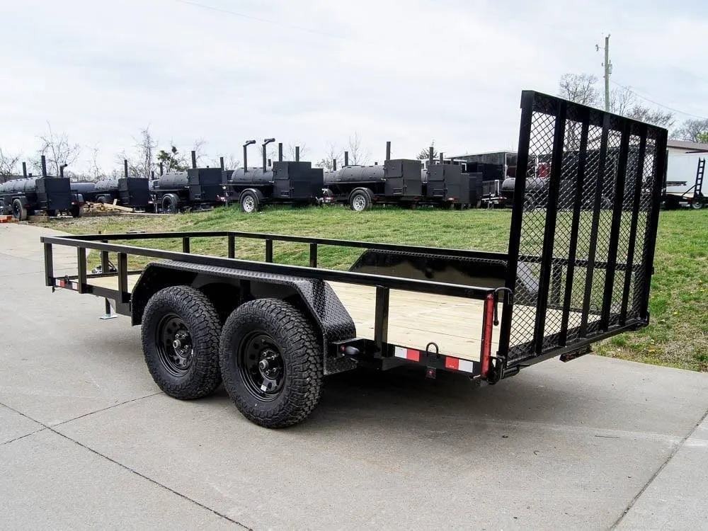 6.4×14 Straight Deck Tube Top Off Road Utility Trailer (2) 3,500lb Axles — view 6