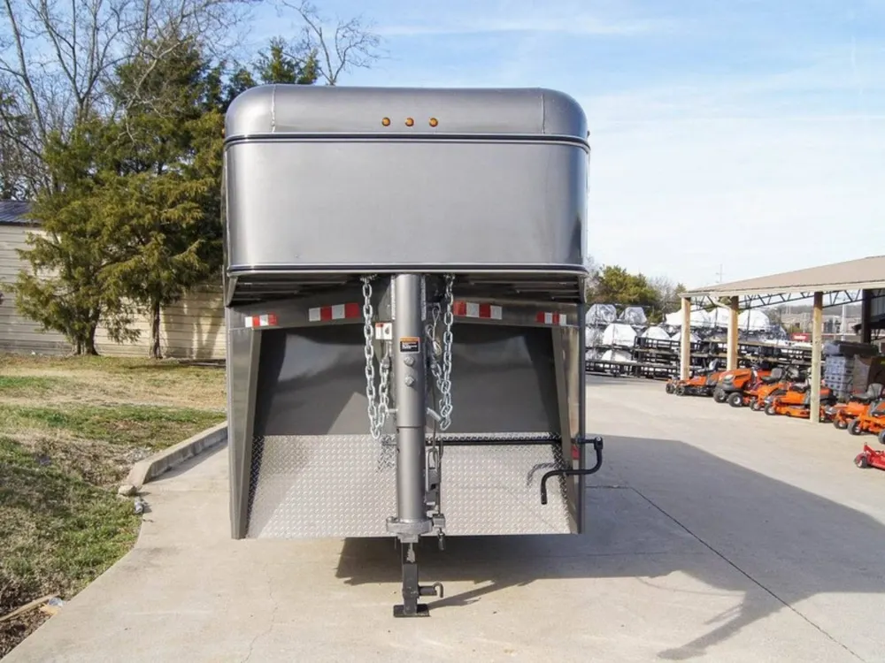 24ft Charcoal Gooseneck Livestock Trailer  (2) 7K Axles — view 6