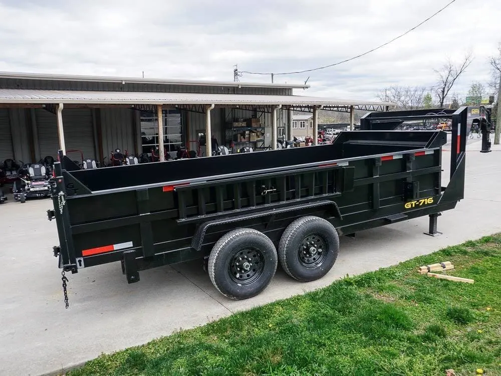 Hydraulic 7’x16′ 2ft Side Gooseneck Dump Trailer (2) 7K Axles — view 8