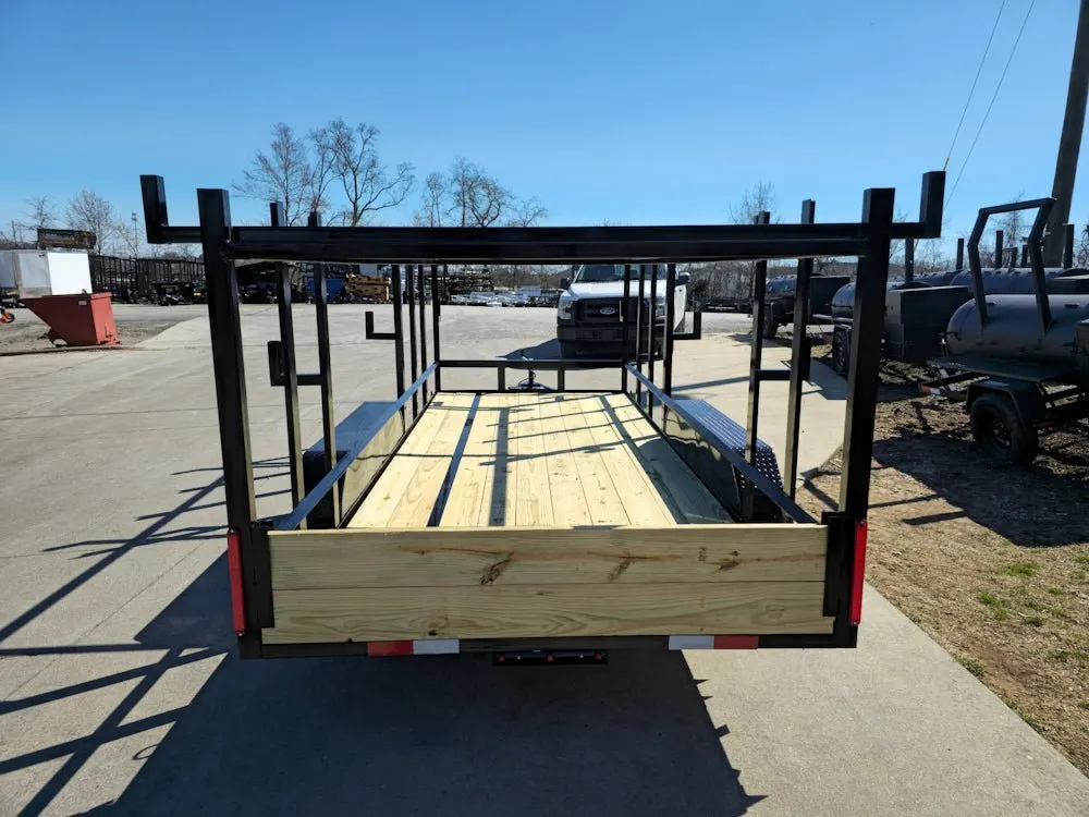 6.4×16 Straight Deck Tandem Utility Trailer 4.5ft Ladder Racks — view 9