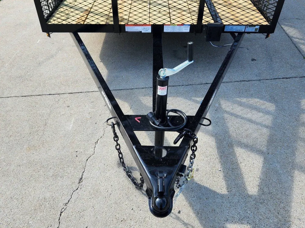6.4×14 Straight Deck Utility Trailer 6ft Mesh Sides with Metal Roof (2) 3,500lb Axles — view 9