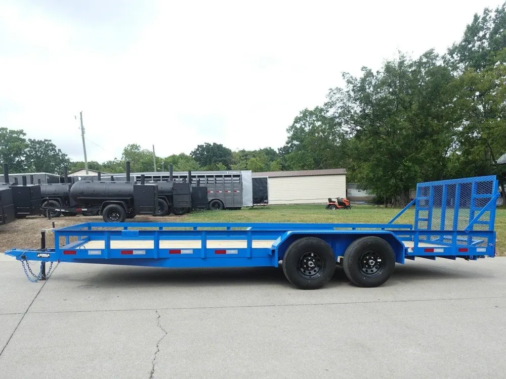 7×20 Heavy Duty Blue Straight Deck Utility Trailer (2) 5,200lb Axles with Brakes — view 4
