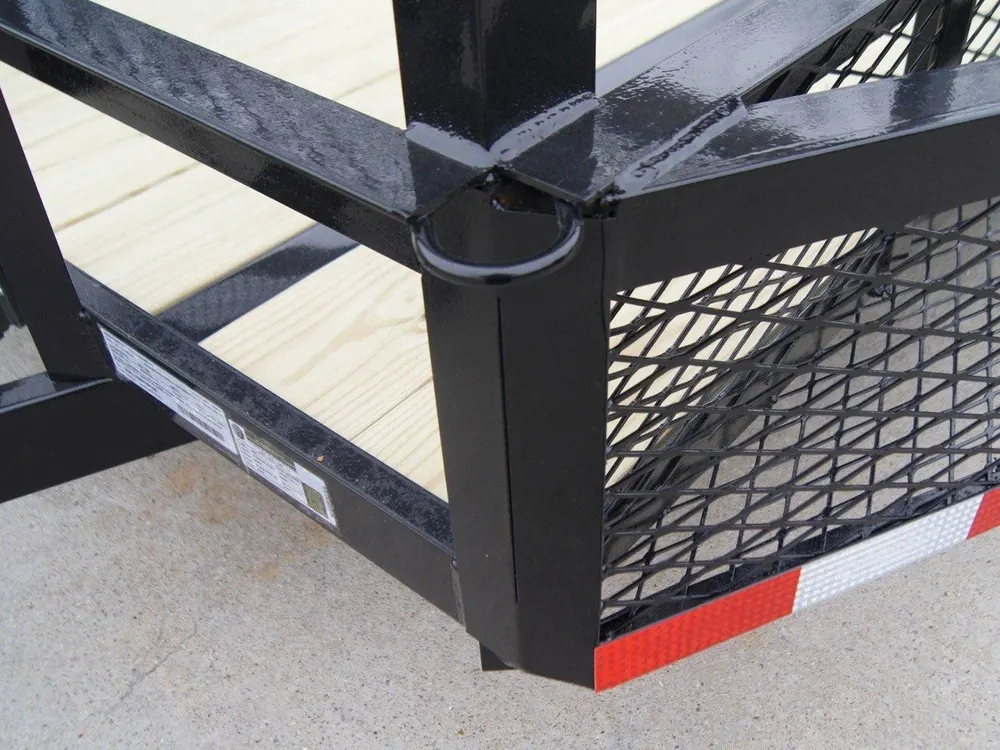 6.4×14 Powder Coated Dovetail Utility Trailer with Elevated Basket (2) 3500lb Axles — view 10