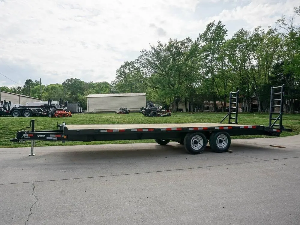 8.5×22 Deckover I-Beam Trailer (2) 5,200lb Axles Stand-Up Ramps — view 3