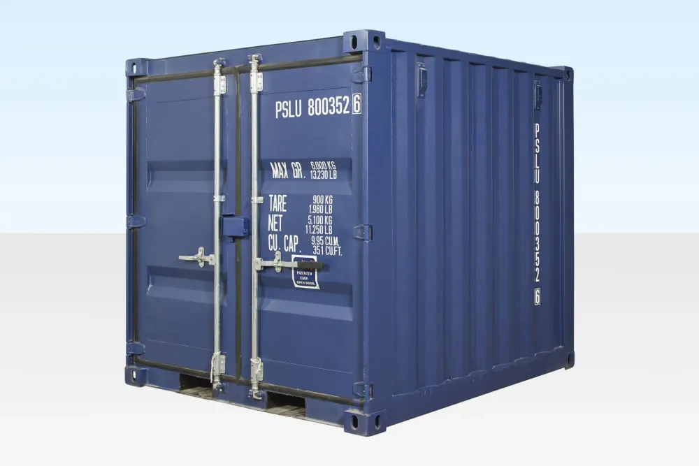 8-Fuß-Seecontainer One-Trip, blau (RAL 5013)