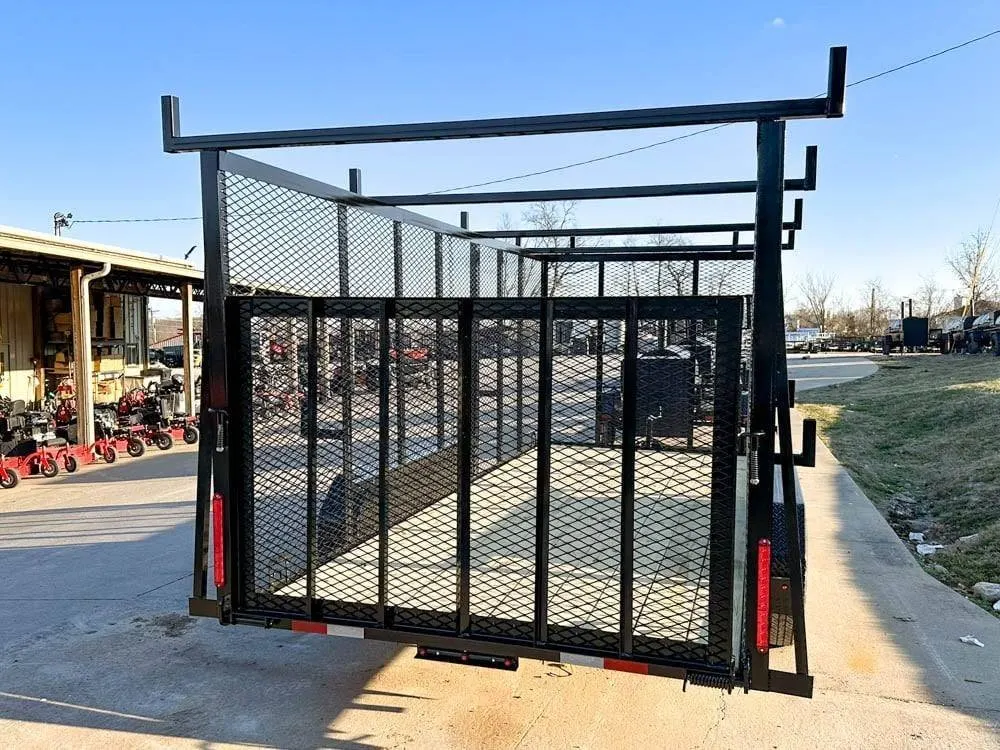 6.4×16 Straight Deck Utility Trailer 6ft Mesh Sides Ladder Racks (2) 3,500lb Axles — view 5