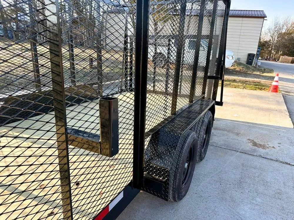 6.4×16 Straight Deck Utility Trailer 6ft Mesh Sides Ladder Racks (2) 3,500lb Axles — view 11