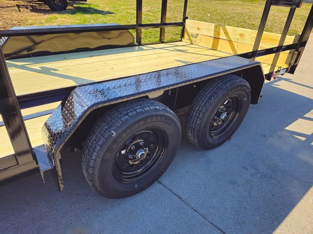 6.4×16 Straight Deck Tandem Utility Trailer 4.5ft Ladder Racks — view 6