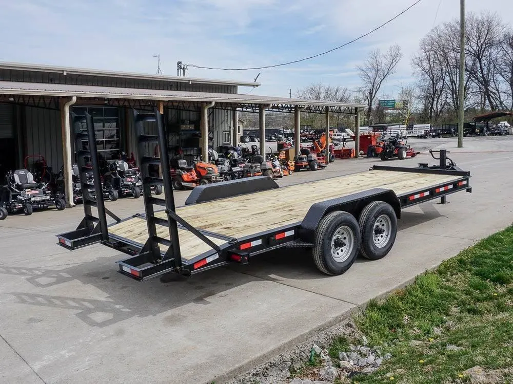 7×20 Equipment Trailer 8″ I-Beam (2) 7K Axles Standup Ramps 14K GVWR — view 8