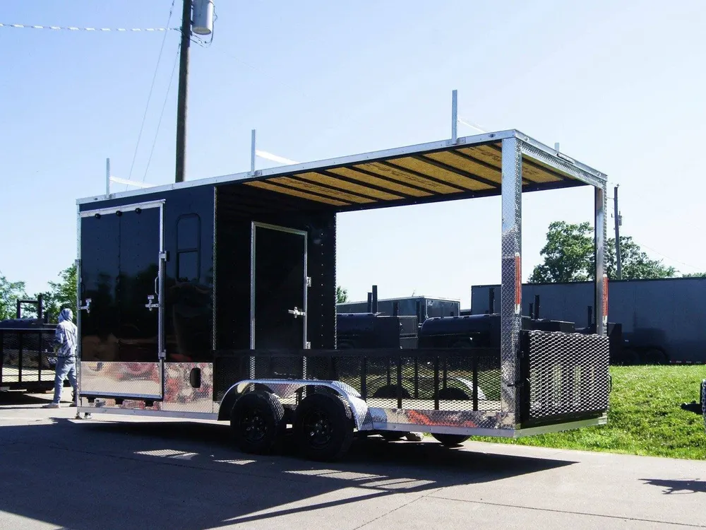 7×20 Black Enclosed Hybrid Trailer with 48” Side Ramp — view 4