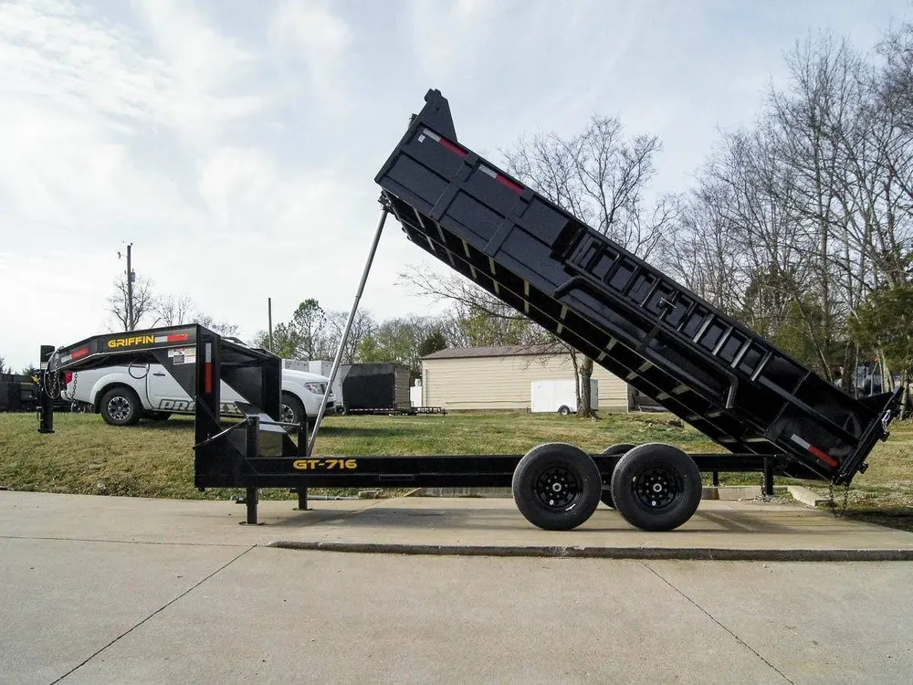 7×16 Gooseneck Telescopic Dump Trailer with 2ft Sides (2) 7K Axles — view 11